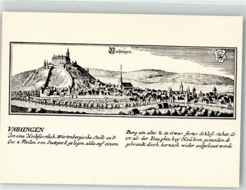 Vaihingen sign. Merian um 1643 Foto Metz