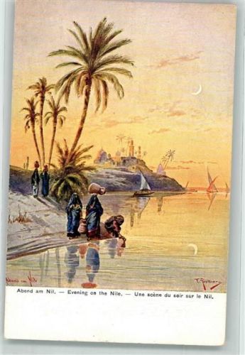 Abend am Nil Serie 672 Ägypten Nr. 2 Perlberg, F. Künstlerkarte