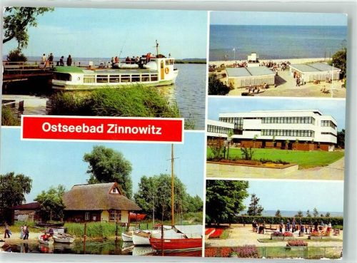 Zinnowitz 1984 Fahrgastschiff Bootshafen am Achterwasser Strand FDGB-Feriendienst IG Wismut Ferienheim Roter Oktober Minisportanlage VEB Bild und Heimat