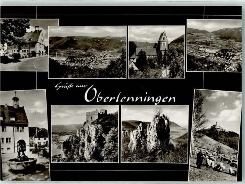 Oberlenningen St. Martinskirche Rathaus Brunnen Burg Teck