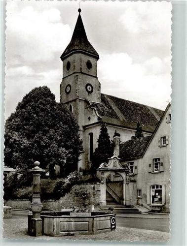 79418 W7846 Schliengen - St. Leodegarkirche Dorfbrunnen