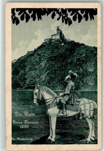 Marksburg Am Rhein Anno Domini 1250 Die Marcksburg Pferd Ritter Rüstung