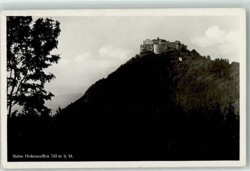 72639 W7442 Neuffen Foto AK Burgruine Hoheneuffen