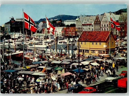 Bergen Hafen Fischmarkt Marktszene