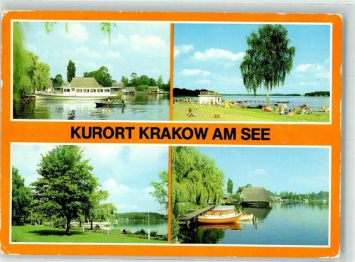Krakow 1987 Fahrgastschiff Badestrand am Zeltplatz Promenade Krakower See VEB Bild und Heimat
