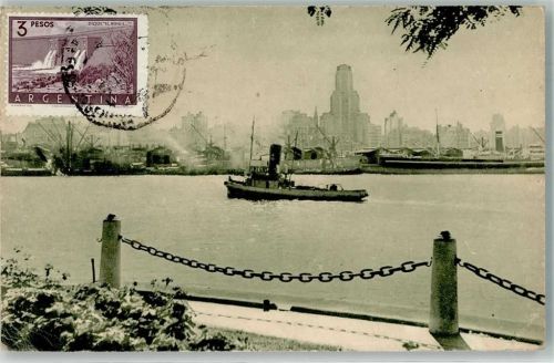 Buenos Aires 1957 Hafen Foto AK