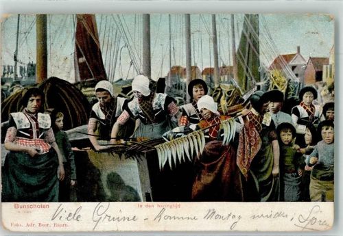 Bunschoten-Spakenburg 1904 Tracht Hafen Fischerfrauen