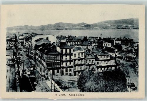 Vigo Straßenbahn Casa Blanca Foto AK