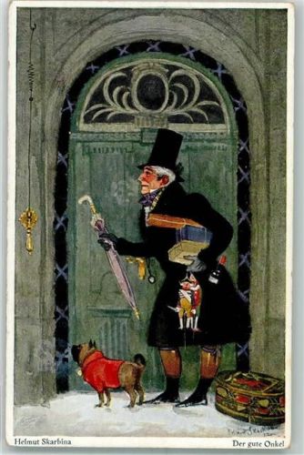 Der gute Onkel Hund Primus Kunst Kenner Karte Nr.5214