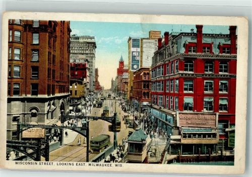 Milwaukee 1925 Straßenbahn Handlung Wisconsin Street