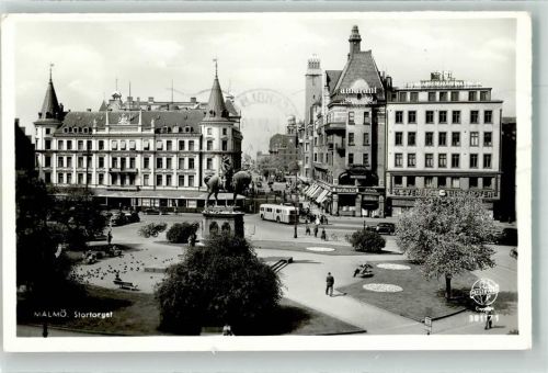 Malmö 1960 Stortorget Denkmal Omnibus