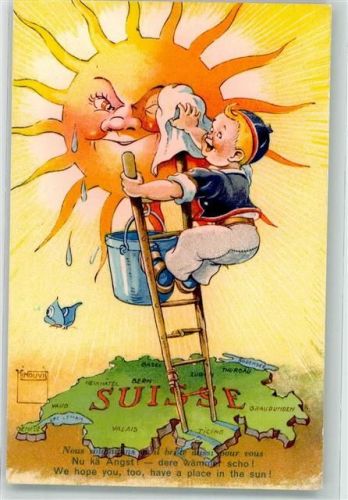 Junge putzt die Sonne Schmetterling Landkarte Leiter Serie Nr. 74