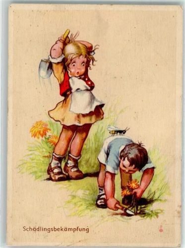 Schädlingsbekämpfung Kinder Blumen Künstlerkarte Nr. 101-1