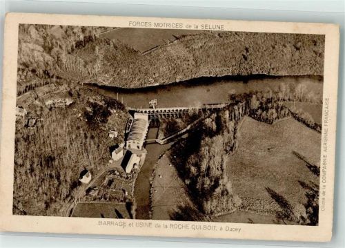 Ducey Wasserkraftwerk Fliegeraufnahme