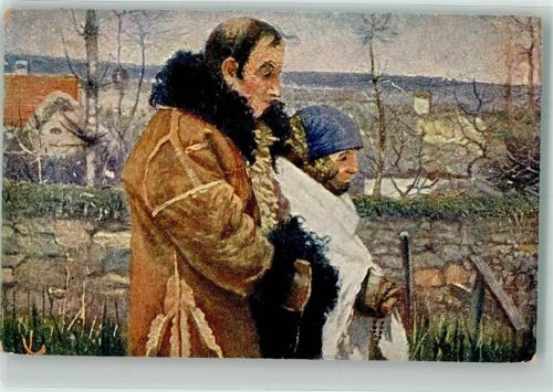 Hradec Kralove 1931 sign. Uprka Alte Liebe Ort lt. Stempel
