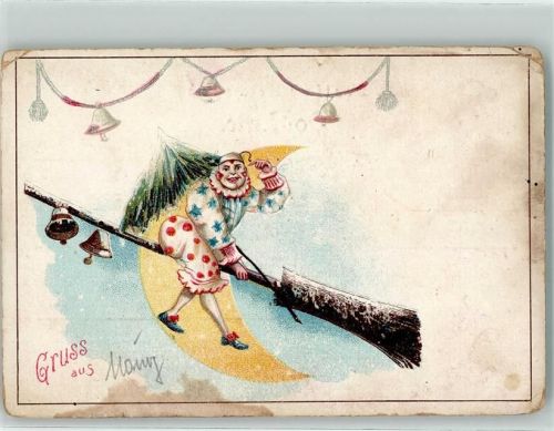 Mainz Besen Glocken Gruss aus Lithographie