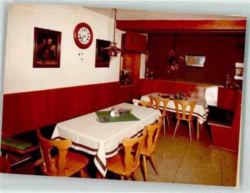 Pappenheim Gasthof Sonne Gasthaus Gastraum Wandbild Uhr Eckbank Ort handschriftlich Foto Original aus Archiv eines Ansichtskartenverlags