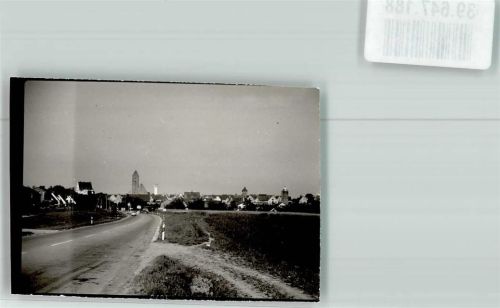 Leipheim Kirche Turm Straße Ort handschriftlich Foto Original aus Archiv eines Ansichtskartenverlags