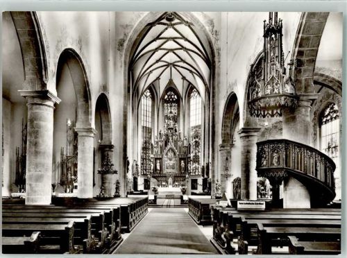Münnerstadt Stadtpfarrkirche Innenansicht Altar T. Riemenschneider