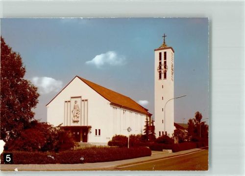 Erlenbach Kirche St. Josef Ort handschriftlich Foto Original aus Archiv eines Ansichtskartenverlags