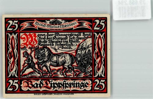 Bad Lippspringe 1921 25 Pfennig Wald-Naturtheater