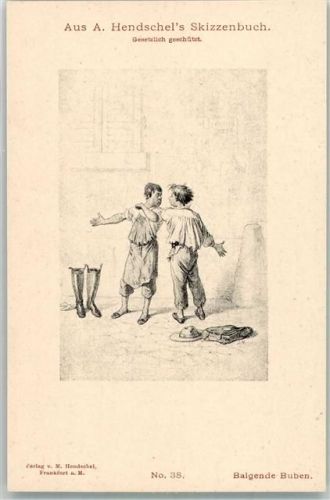 Aus A. Hendschel`s Skizzenbuch Nr. 38 Balgende Buben