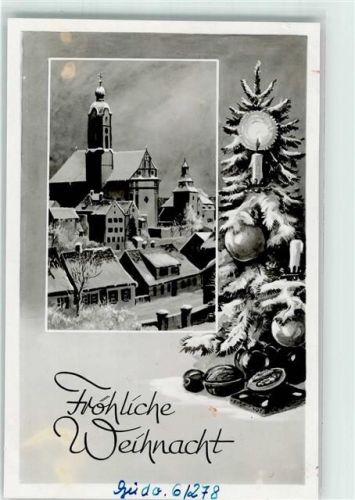 Günzburg Blick zur Frauenkirche Weihnachten Ort handschriftlich Foto Orginal aus Archiv eines Ansichtskartenverlags