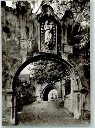 Münnerstadt Jörgentor Wappen Heiligenbild Foto AK