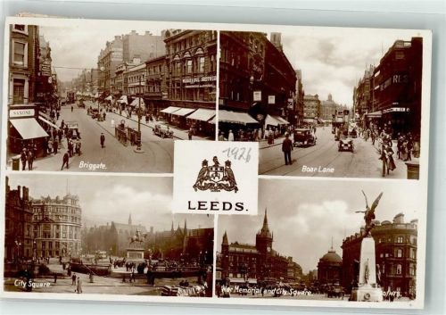 Leeds Denkmal City Square Briggate Boar Lane Foto AK