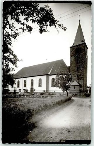 Fischbach Kirche Ort handschriftlich Foto Original aus Archiv eines Ansichtskartenverlags