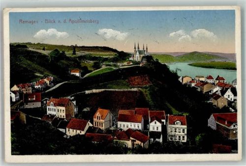 Remagen 1914 Kirche Apolinaris- Kirche Bahnpost Cöln-Frankfurt Zug 169