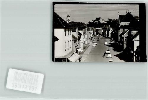 Illertissen Straße Auto Kirche Schloss Geschäft Ort handschriftlich Foto Original aus Archiv eines Ansichtskartenverlags