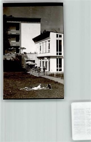 Gunzenhausen Hotel am Stadtbad Liegewiese Terrasse Ort handschriftlich Foto Original aus Archiv eines Ansichtskartenverlags