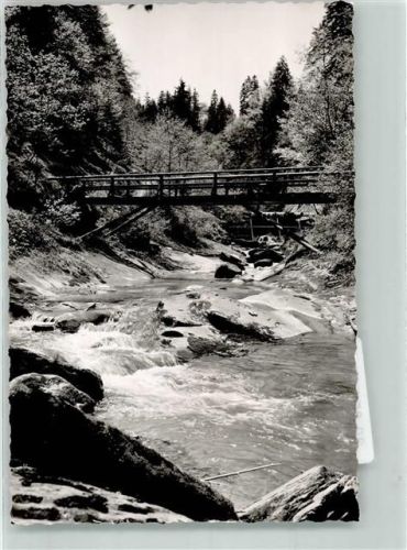 Weiler-Simmerberg Hausbachklamm Brücke Ort handschriftlich Foto Original aus Archiv eines Ansichtskartenverlags