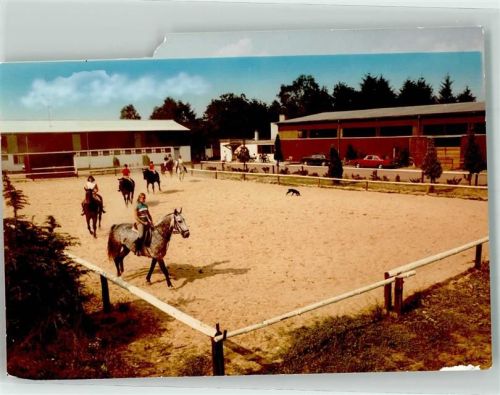 Nunkirchen Reitplatz Pferd UNterricht Auto Halle Ort handschriftlich Foto Original aus Archiv eines Ansichtskartenverlags