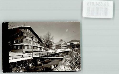 Weiler-Simmerberg Haus Brücke Winter Schnee Ort handschriftlich Foto Original aus Archiv eines Ansichtskartenverlags