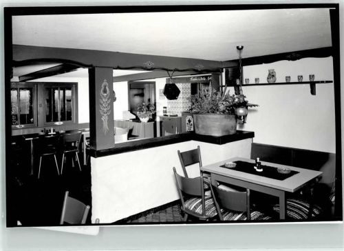 Burgberg Kupferkessel Gasthaus Gastraum Ort handschriftlich Foto Original aus Archiv eines Ansichtskartenverlags