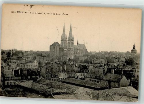 Moulins 1915 Kirche Feldpost WK I