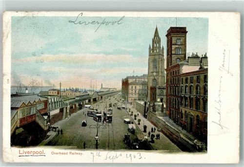 Liverpool 1903 Straßenbahn Hafen Bahnhof Overhead Railway