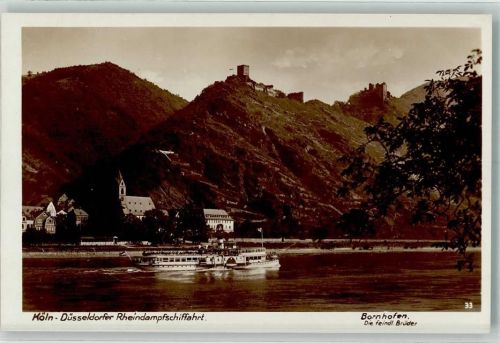 Kamp-Bornhofen Dampfschiff Burg Die feindl. Brüder