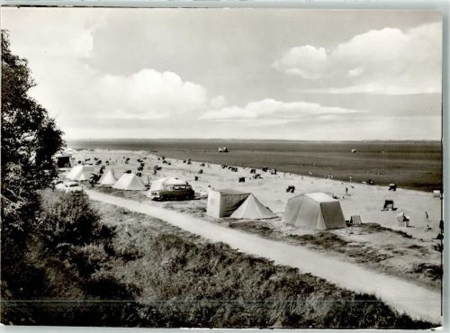 24229 W2307 Surendorf Foto AK Campingplatz am Strand Fotograf Steinbach Nr. 140
