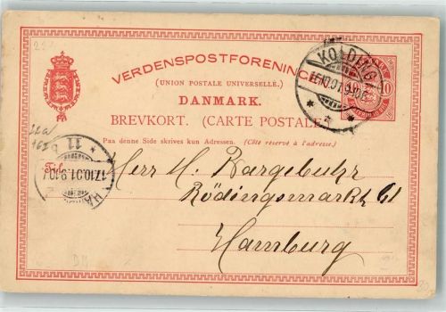 Kolding 1901 Ort lt. Stempel Ganzsache