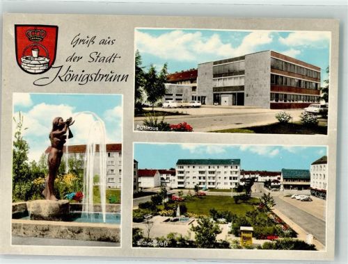 Königsbrunn Rathaus Denkmal Brunnen Eichenplatz