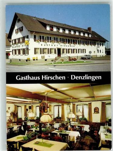 Denzlingen Gasthaus Hirschen Gastraum Blumen Auto