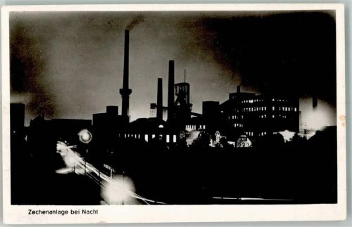 Zechenanlage bei Nacht Foto AK