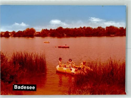 Olching See Ruderboot Kinder Badesee Ort handschriftlich Foto Original aus Archiv eines Ansichtskartenverlags