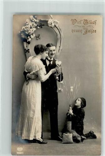 1913 Liebespaar Schornsteinfeger Sektflasche Verlag EAS 9523/1