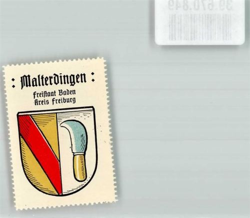 Malterdingen Vignette Freistaat Baden Kreis Freiburg roter Schrägbalken Rebmesser