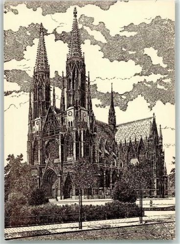 Wien Votivkirche Federzeichnung