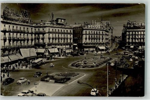 Madrid 1961 Puerta del Sol Auto Omnibus Hotel